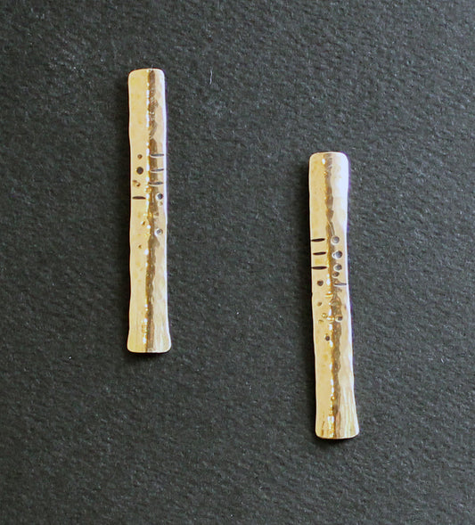 Narrow 14K Shield Earrings