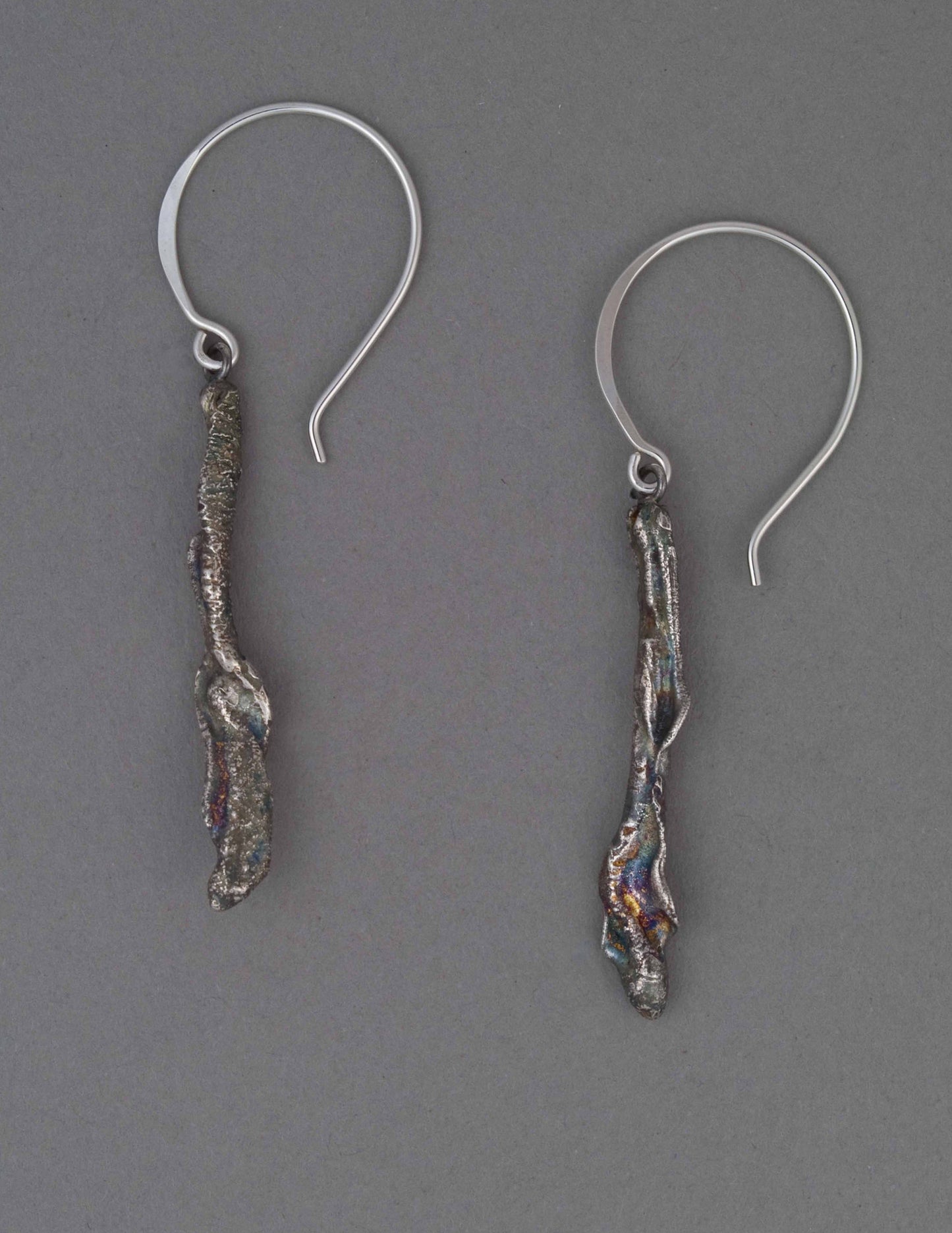 silver reticulated drop earrings