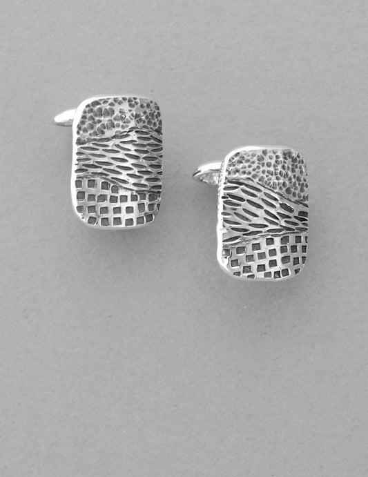 sterling silver stamped cuff links