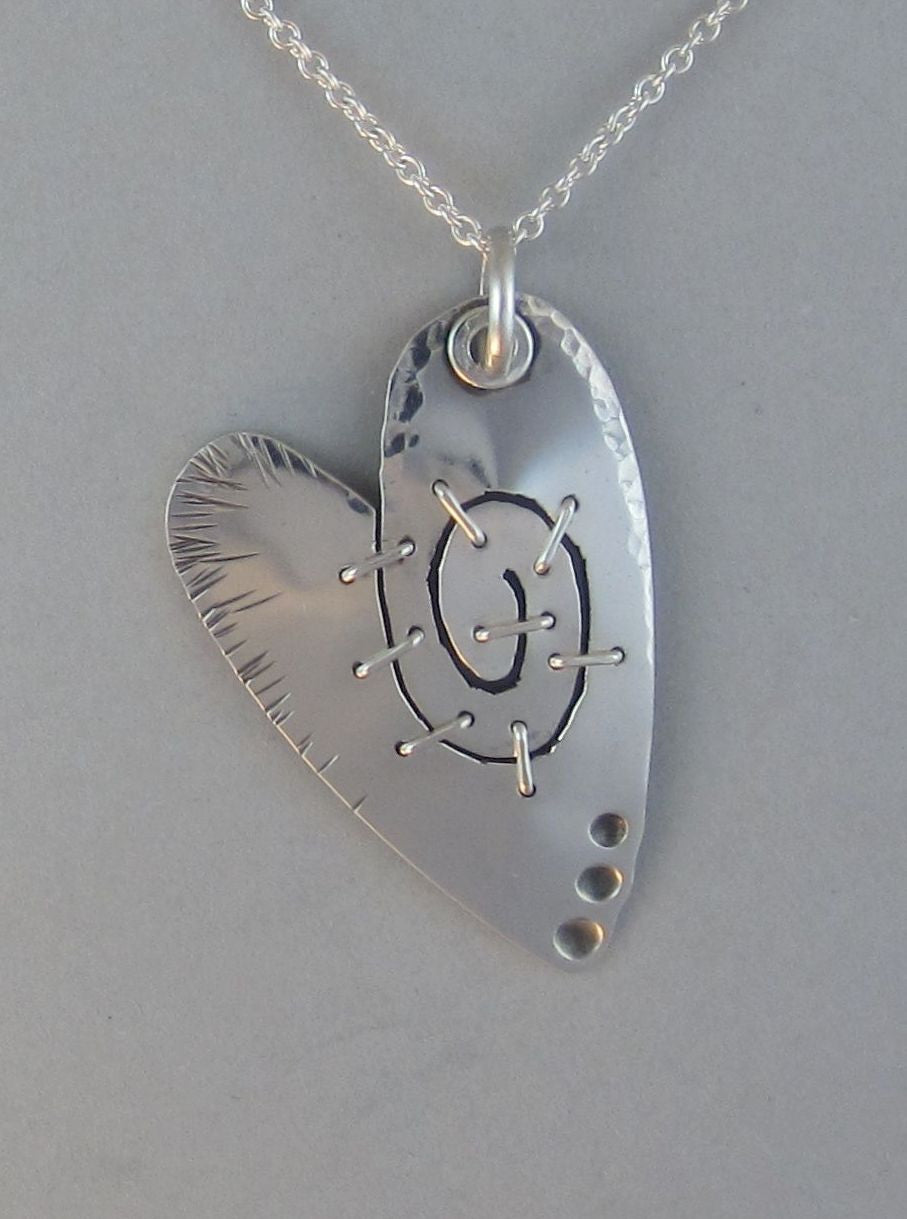sterling silver heart pendant necklace whimisical