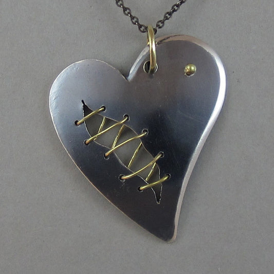 sterling and 18k heart pendant necklace