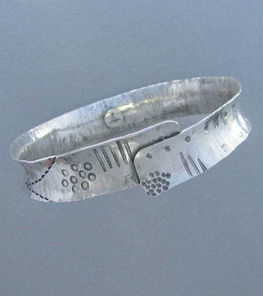 sterling silver stamped bangle bracelet